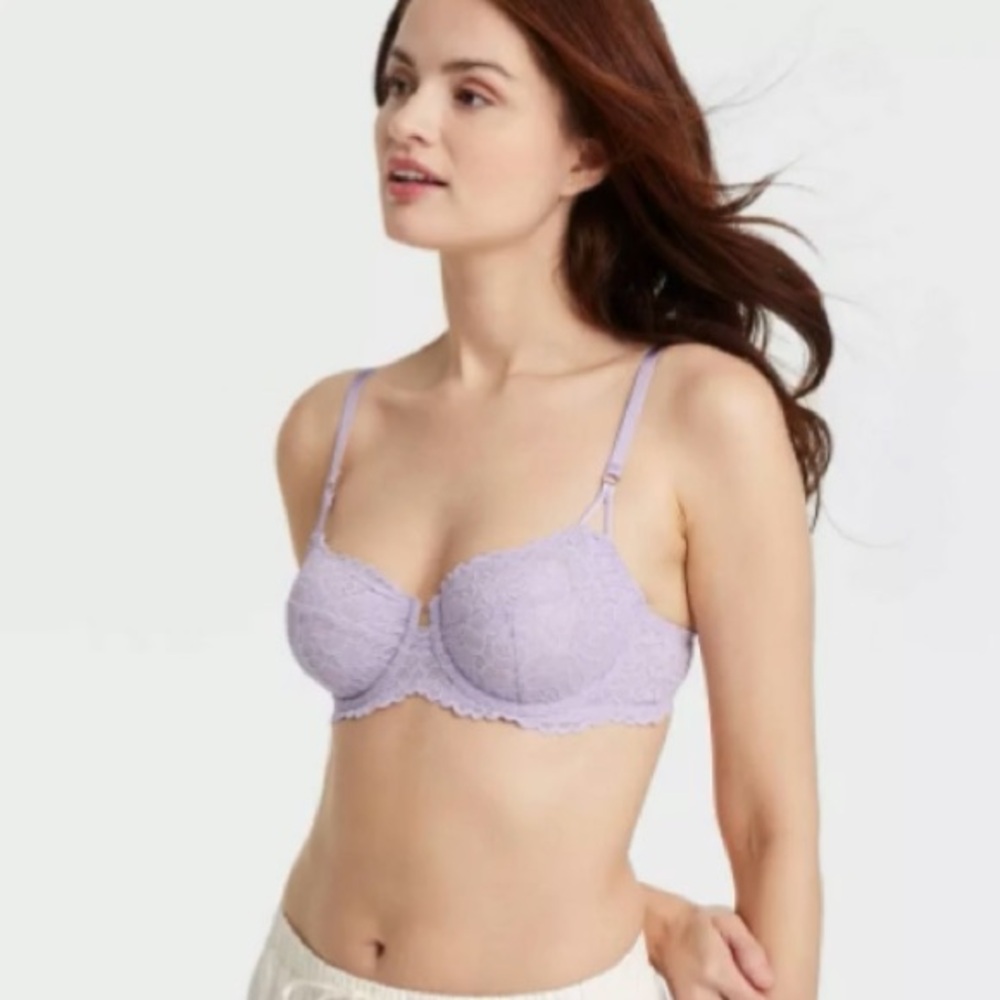 Women's Lace Unlined Balconette Bra - Auden™ Lavender 42D & 46DDD NWT - Picture 2 of 14